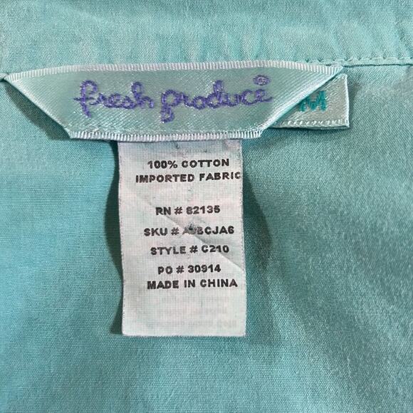 FRESH PRODUCE Women’s Lightweight Button Front Cotton Jacket Blue Size Medium - Picture 13 of 14